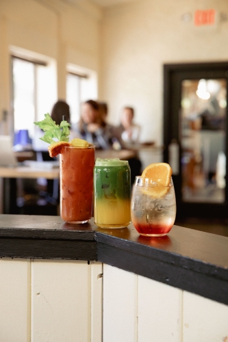 Bloody Mary, Matcha Lemonade, and Spritz at Foret in Flagstaff, AZ