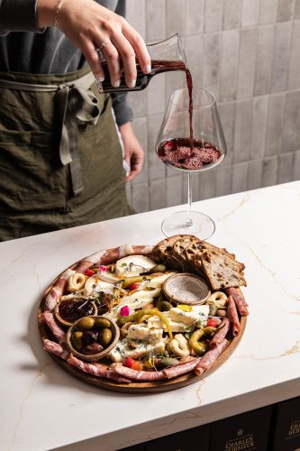 Charcuterie Board and Wine at Jaime's Bottle Shop
