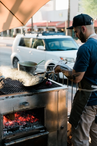 Chef Roberto Cooking Streetside at Espiritu in Mesa AZ