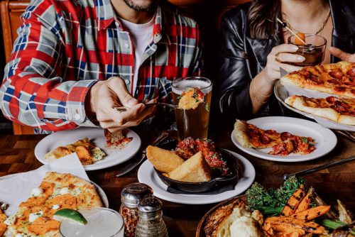 Food spread at Federal Pizza