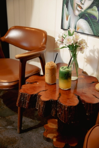 Iced Latte and Matcha Lemonade at Foret in Flagstaff, AZ