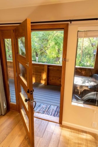 Looking out the Door of the Moonstone Suite at Creekside Inn Sedona