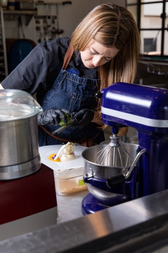 Making a Coconut Panna Cotta at Wrigley Mansion in Phoenix, AZ