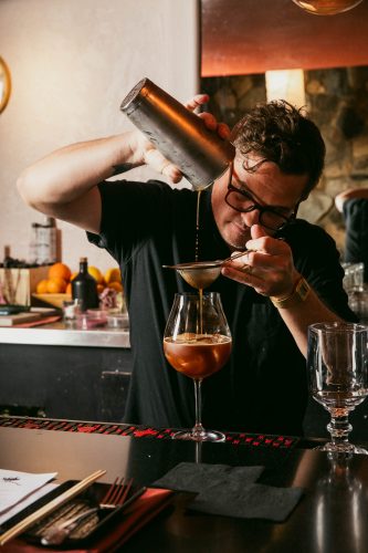 Making the Anti Espresso Martini at Hai Noon