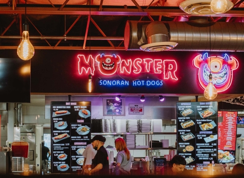 Monster Sonoran Hot Dogs at American Eat Co. in Tucson AZ