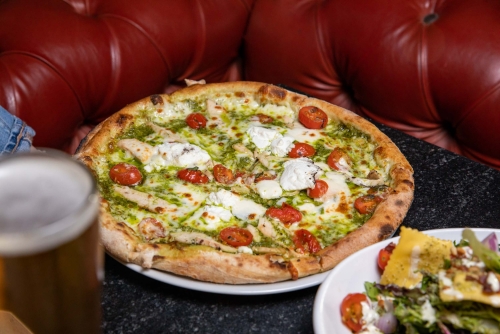 Pesto Chicken Pizza at Pizzeria Bocce