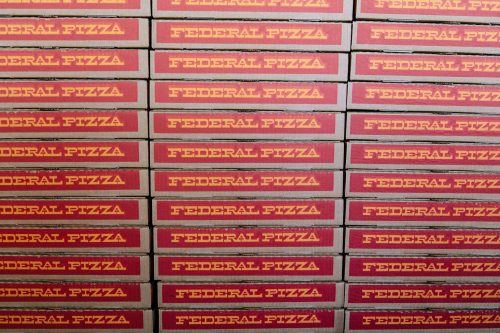 Pizza Boxes at Federal Pizza