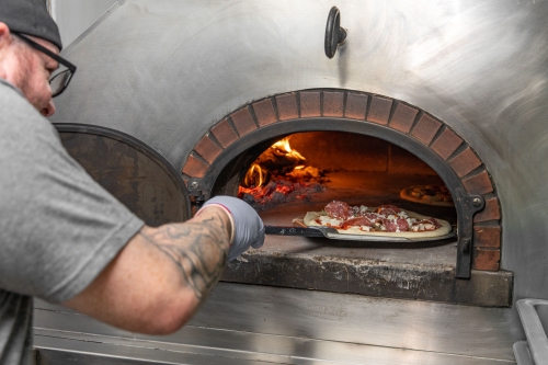 Pizza Cooking at L'Impasto Food Truck in Phoenix AZ