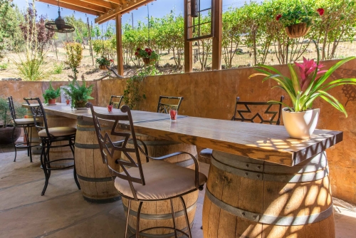 The Patio outside of the Arizona Room at Javelina Leap Tasting Room in Cornville AZ