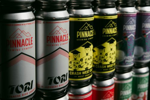 beer cans at pinnacle brewing company