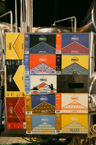beer labels at pinnacle brewing company
