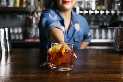 cocktail at saddle mountain brewing company