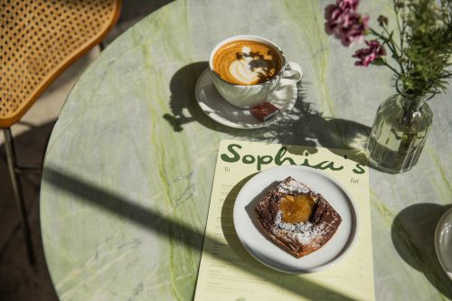 coffee and pastry at sophia's 2