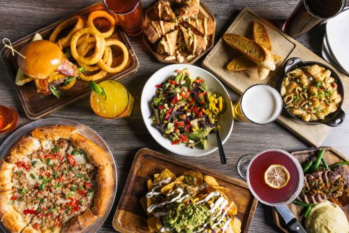 food spread at saddle mountain brewing company