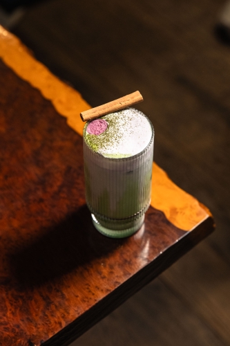 matcha drink at the coffee builders